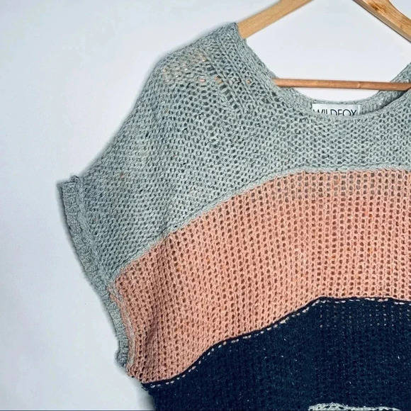 WILDFOX NEW! Estate Stripe Open Weave Sweater Size Small - Picture 9 of 10
